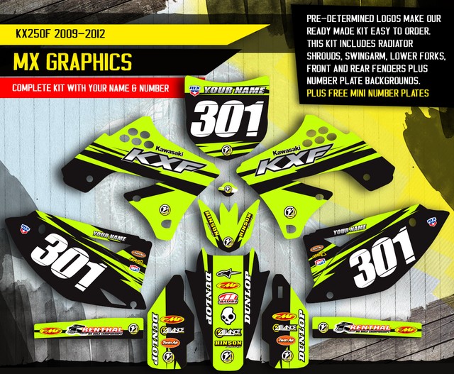 Motorcycle Decals, Emblems & Flags 2009 2010 2011 2012 KXF 250 GRAPHICS
