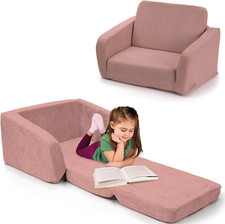 Comfy Kids Chair Toddler Memory Foam 2-in-1 Lounger Fold Out Sofa Nap Couch