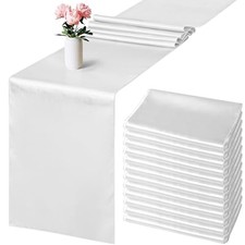 Pack Satin Table Runner x 108 Inch Long Wedding Satin Silk Table 12 White