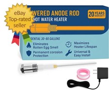 Powered Anode Rod for Hot Water Heater, Stops Corrosion and Eliminates Rotten Eg