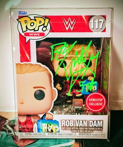 WWE WWF Rob Van Dam  Signed Autograph Funko Pop GameStop Exclusive Beckett COA