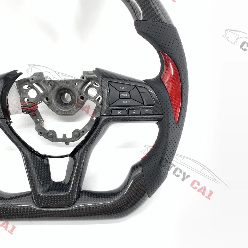 Volante de fibra de carbono personalizado para Nissan 2019-25 Sylphy Altima Versa Sentra Foto 2 de 4