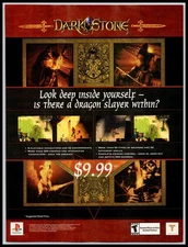 Dark Stone Playstation PS1 Take 2 Interactive Dec 2000 Full Page Advertisement