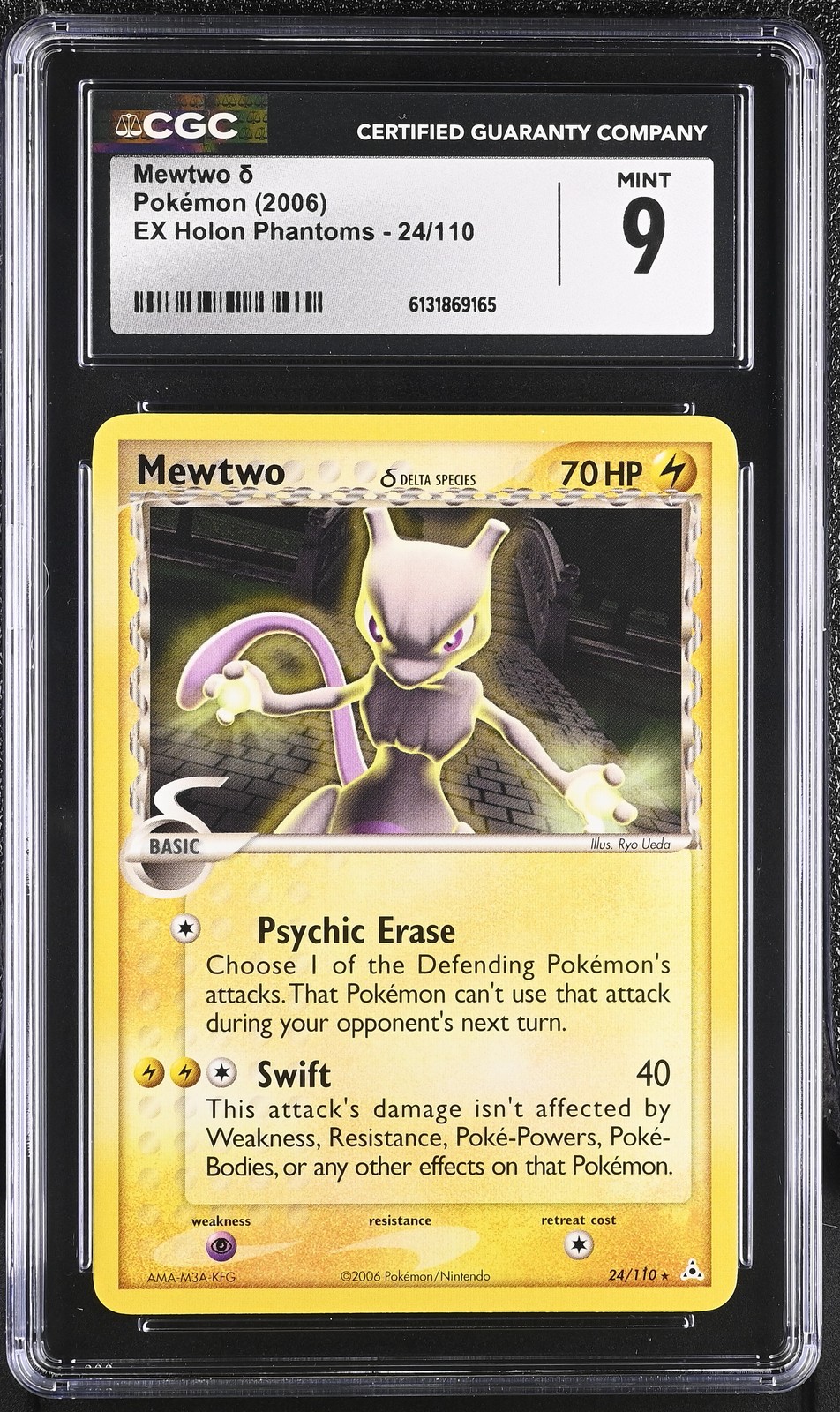 CGC 9 MINT Mewtwo 24/110 EX Holon Phantoms Non Holo Pokemon Card