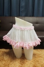  E5 Vintage Style 2XL/ElasticW.24-42" White Nylon Half Slip Mini Skirt Length9"