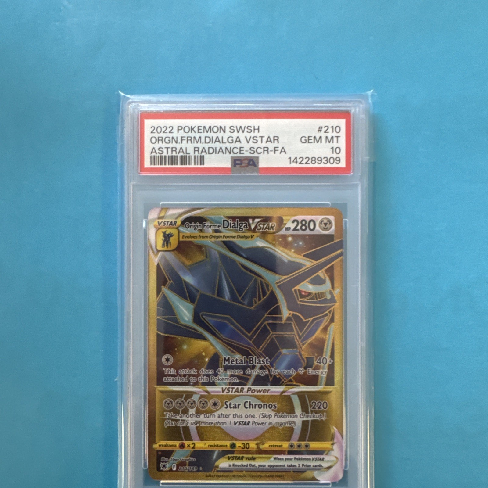 2022 POKEMON Sword & Shield Origin Forme Dialga VSTAR 210 Astral Radiance PSA 10