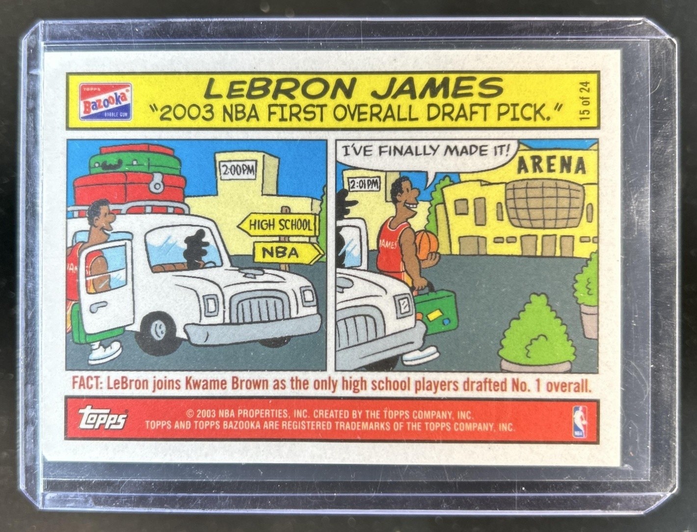 2003 Topps Bazooka LeBron James Comics Rookie RC #15 Cavaliers