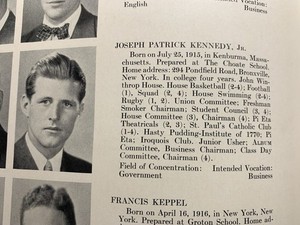 1938 Joseph Kennedy Harvard College yearbook, with all six reunion books.