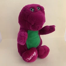 Vintage 1992 Lyons Group BARNEY the Purple Dinosaur Plush 12" Toy Yellow Toes