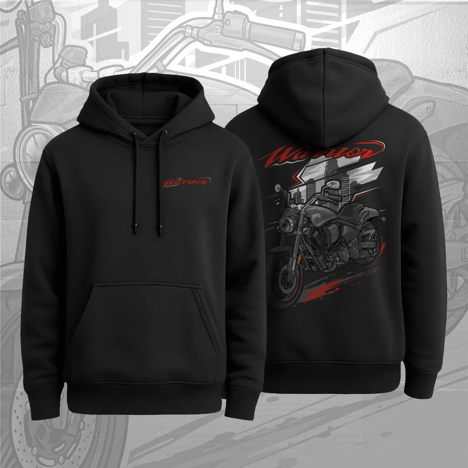 Yamaaha Road Star Midnight Warrior Motorcycle Hoodie for Riders