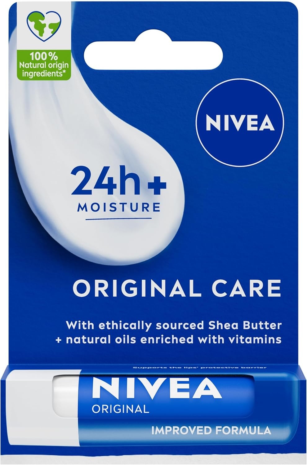 NIVEA Lip Balm Original Care (4.8g) Lip Balm Deeply Hydrates Lips for 24h+, wit