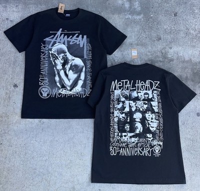 New Stussy Metal Heads Goldie 30th Anniversary Tee Shirt Mens