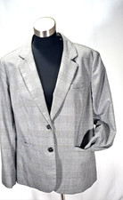 Jones New York Blazer Jacket Women's Plus 16W Stretch Houndstooth Button Lined