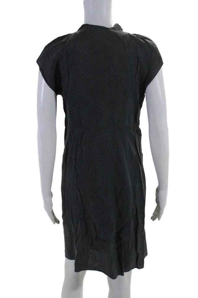 Vestido Vanessa Bruno Mujer Manga Corta Cuello en V Volantes Gris Talla IT 38 Foto 3 de 4