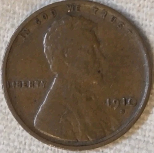 1910 S Lincoln Cent. VF Details. Obv Light mark/scratch. True Auction.