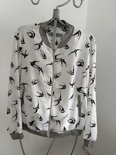 Blouson Weiß Silber Gr S/M MIT Schwalben  Top Zustand