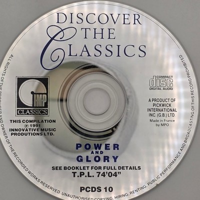 Discover The Classics   Power & Glory CD 1991 Classical Orchestral IMP Pickwick