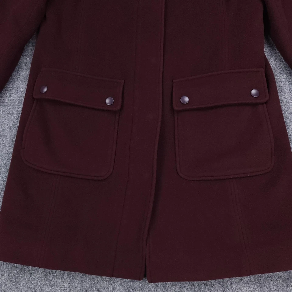 LL Bean 女式小号勃艮第羊毛细丝衬里立领全拉链 — 第 4/4 张图片