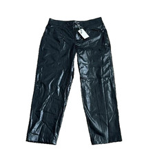 A New Day Women's High-Rise Faux Leather Crocodile Pants - Black Size 6