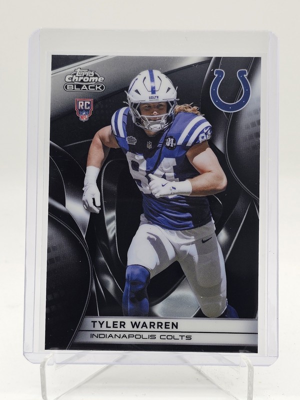 TYLER WARREN 2025 TOPPS CHROME BLACK ROOKIE RC #120 COLTS C Q6395