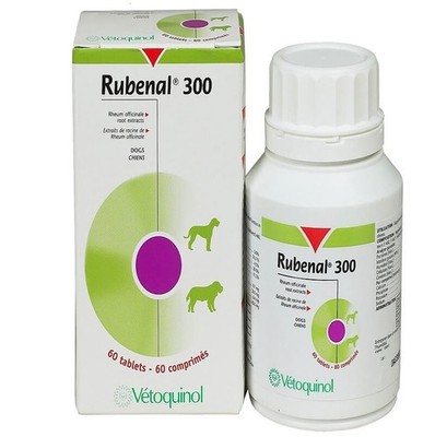 Vetoquinol Rubenal 300. 60 tabs for dogs & cats /Best supplement  for Renal Supp