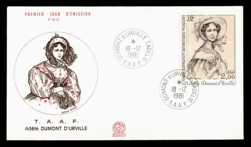 DR WHO 1981 FRENCH ANTARCTIC FSAT FDC ADELE DUMONT DURVILLE CACHET 2.00 w29443