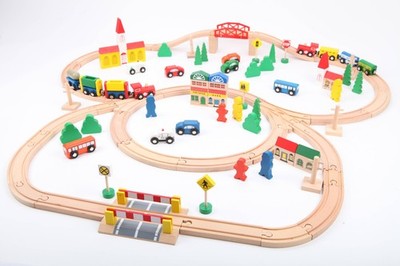 point-kids Eisenbahn Set, Holz, 100-teilig
