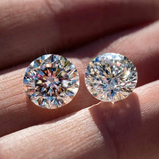 Loose CVD Lab-Grown 2 Diamond 1Ct Pair Of Round Color D , Clarity IF Certified