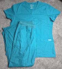 Cherokee Authentic Workwear Medical Scrub Set Top And Pants Teal Medium