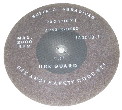 10 Buffalo Abrasives 20 x 3/16 x 1 Stationary Cut Off Wheels for Metal 2800 RPM