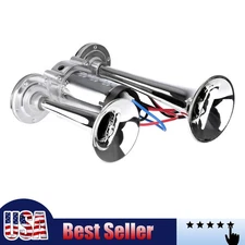 12V Super Loud Dual Trumpet Train Air Car Electric Horn Truck Boat Train Speaker