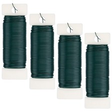 Aisoso 4 Pack Floral Wire, 131 Yards Paddle 22 Gauge Florist 394 feet, Green