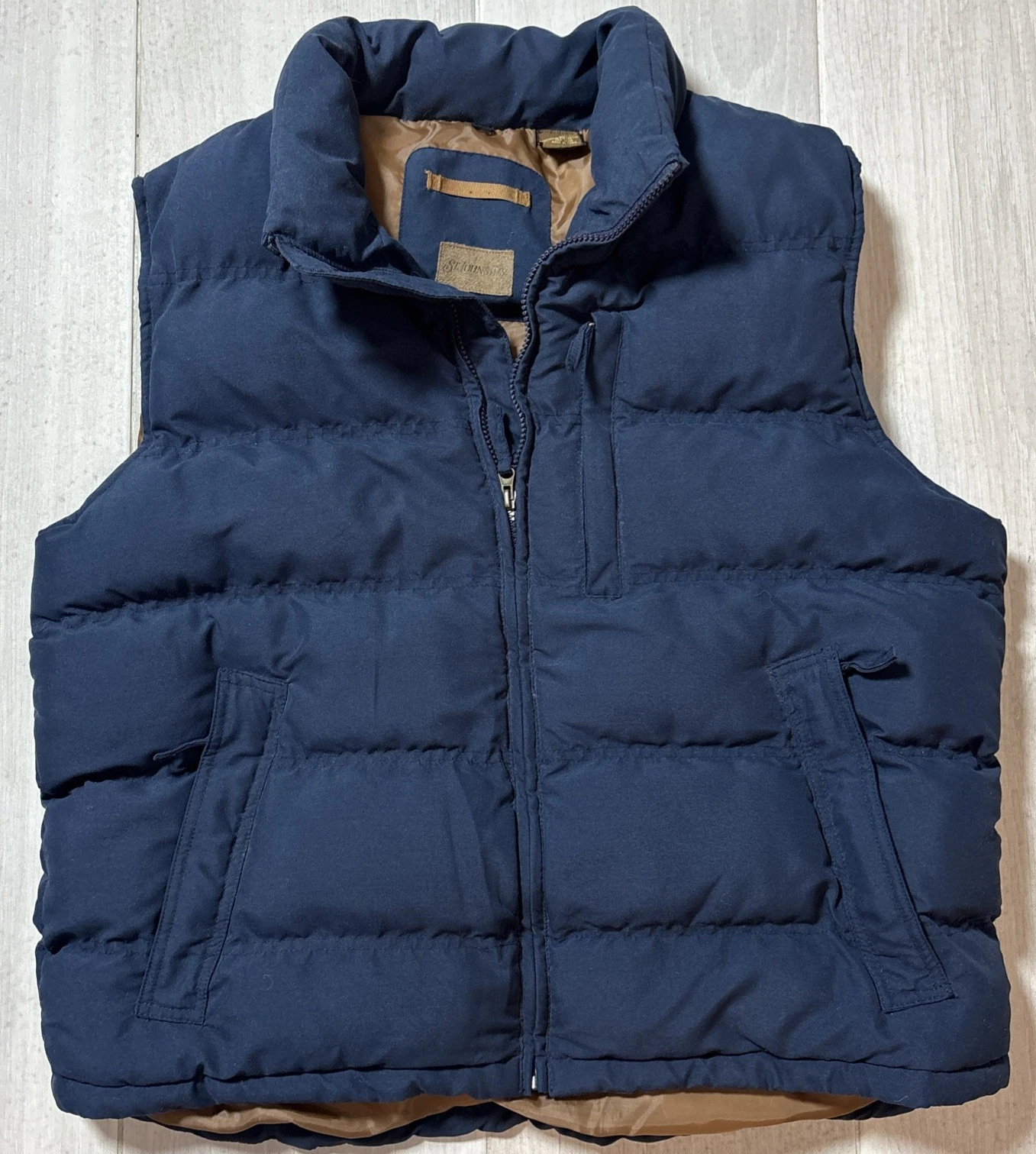 Men’s Trail Puffer Vest L Zip Pockets Inner Pocket Adjustable Hem Outdoor Hike
