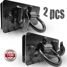 Bolt On Grab Tow Hooks w/ Tie Down Rings for Tractor Bucket RV UTV Truck 2 Pack