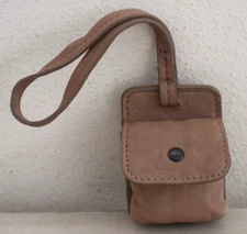 Free People Street Sounds Brown Leather Case For Airpods  + Earbuds