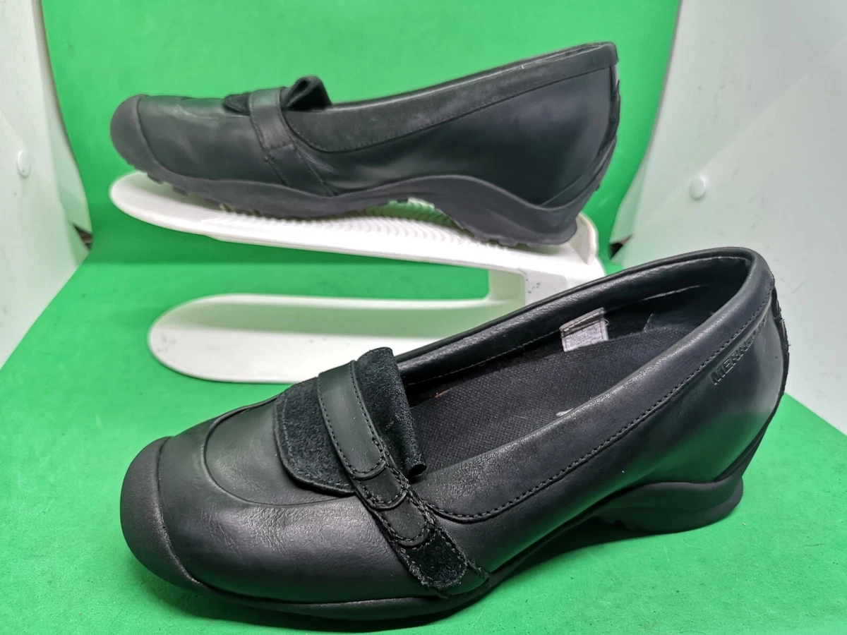 Merrell Womens Eden Mary Janes Loafers Heels Shoes Black US 6.5 EU