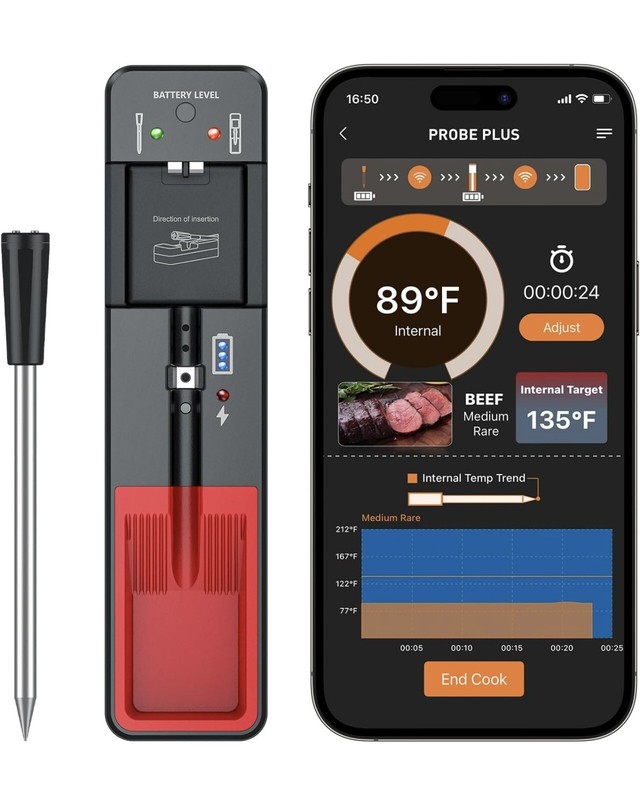Smart wireless thermometer FM213,Barbecue Thermometer,Bluetooth Temperature ￼