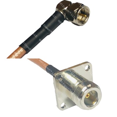 RG400 F MALE ANGLE to N FLANGE FEMALE RF Cable FAST-SHIP LOT
