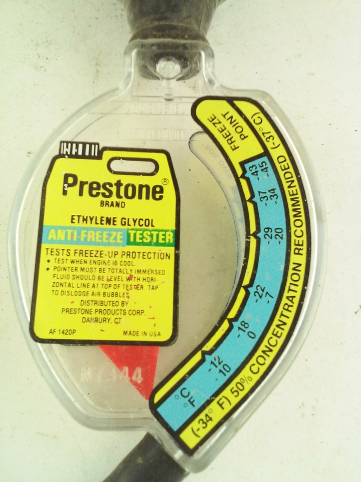 Prestone Antifreeze Coolant Tester AF1420 Ethylene Glycol AF 1420P AF