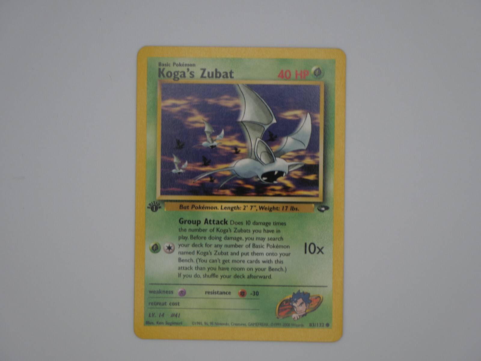 2000 Pokemon Gym Challenge 1st Edition Koga's Zubat #83/132 MINT