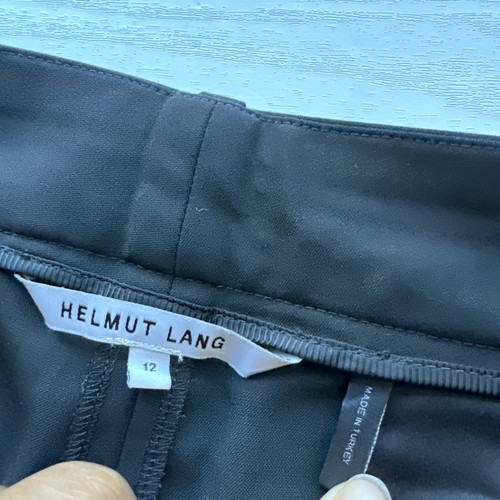 Helmut Lang Stretch Wool Pants Womens 12 Black Straight Leg Full Length - Picture 17 of 18