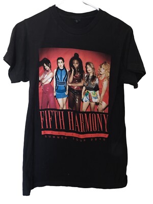 Fifth Harmony Ch Small Reflection 2015 Summer Tour Black Graphic T Shirt