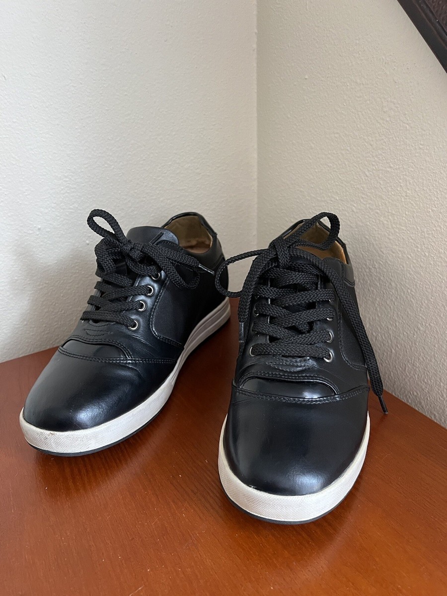 TOTO Men 8 A53272 3.2” Elevator Height Increasing Black Lace Up Sneaker Leather TOTO 3.2 main image 2
