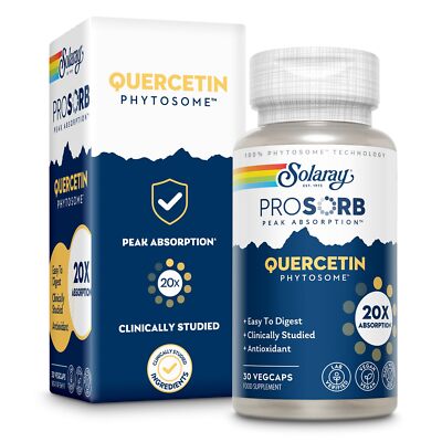 Solaray ProSorb Quercetin 250mg 30 Count Phytosomal Antioxidant Supplement