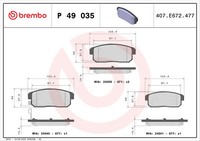 P 49 035 Brembo Bremsbelagsatz, Scheibenbremse FüR Mazda,Nissan (Dfac)