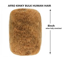 100 Human Hair Kinky Curly Afro Bulk For Dreadlock Extensions - Honey Blonde