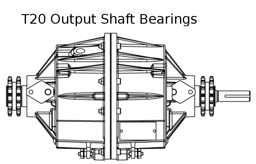 T20 Skid Steer Transmission Output Shaft Bearings for Amphibious 6x6