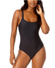 NWT HURLEY Sz Small One Piece Swimsuit Classic Black Adjustable Straps Brand New