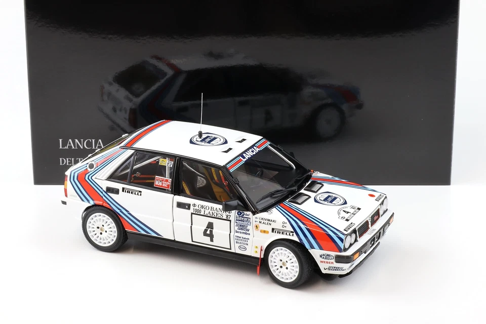 1:18 Kyosho Lancia Delta HF 4WD 1987 Rally 1000 Laghi #4 Alen/Kivimaki 08960B - Immagine 2 di 4