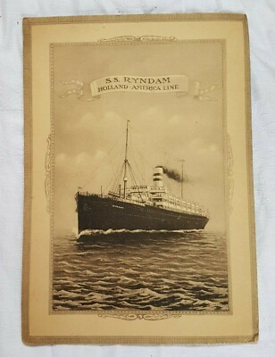  S.S. Ryndam ,S.S.Rotterdam , 1922 , Diner Karte , Speisekarte